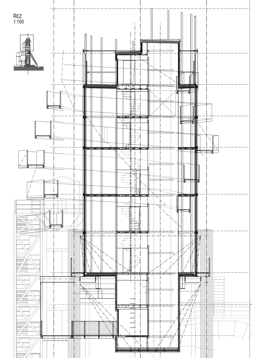 AP ATELIER, Bolt Tower, řez – foto