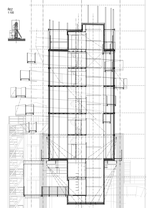 AP ATELIER, Bolt Tower, řez – foto