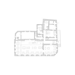 Půdorys 1. NP (atelier 67, hotel Slunce v Osečné)