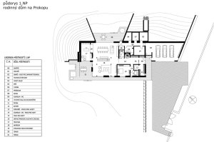 Rodinný dům Na Prokopu, Petr Keil, KMS architects spol. s r.o. - půdorys 1. N.P.
