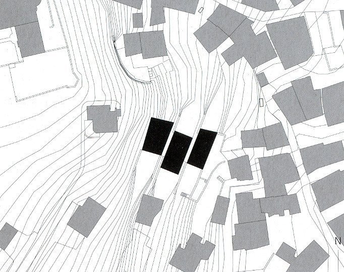 Bytový komplex v Samedanu, Mierta & Kurt Lazzarini Architekten, situace