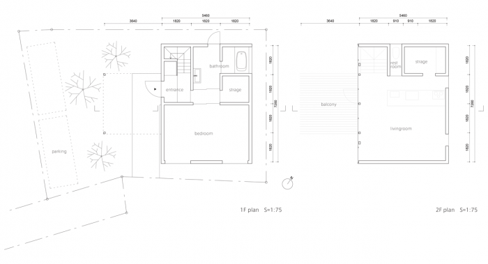 Tetsuo Yamaji Architects, Module Grid House, situace, půdorys – foto