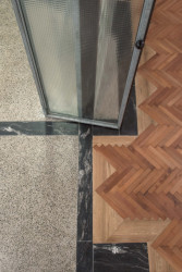 Nájemní byt v Hradci Králové, svobodová blaha: Detail mozaiky podlahy