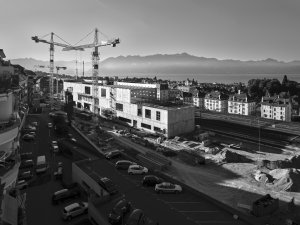Kantonální muzeum výtvarného umění Lausanne, Barozzi Veiga, foto z výstavby.
