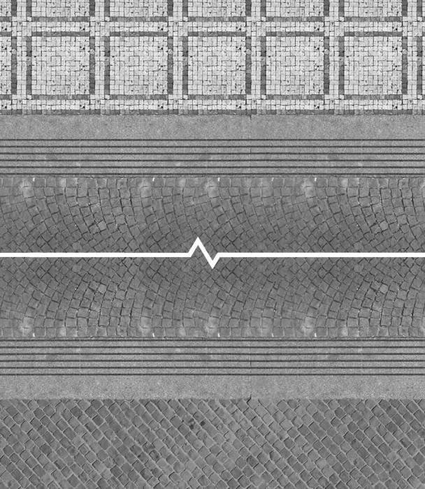 Návrh na úpravu náměstí v Benešově, detail dlažby, Marcela Steinbachová, Vít Holý