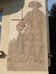 František Schlaffer, dům v ulici Na baště sv. Ludmily, detail s vojenskými motivy