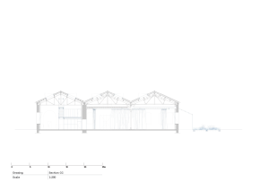 Řez (Rekonstrukce bývalých železničních dílen; ASSEMBLE, Atelier Luma, BC Architects )