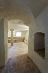 Úprava bývalé fary ve Chvalšinách na zařízení pro  pobyty osob s poruchami autistického spektra, šatna, 4DS