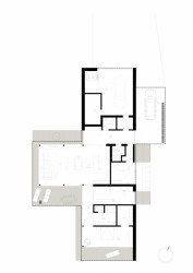 Rodinný dům Radimovice, půdorys 1np, Ateliér Kunc Architects a DMAE architects