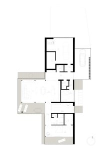 Rodinný dům Radimovice, půdorys 1np, Ateliér Kunc Architects a DMAE architects
