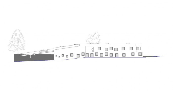 Administrativní budova ve Strančicích, jižní pohled, Architektura s.r.o.