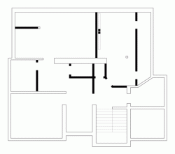 Neuhäusl Hunal, rekonstrukce podkrovního bytu, proměna dispozic, výkres
