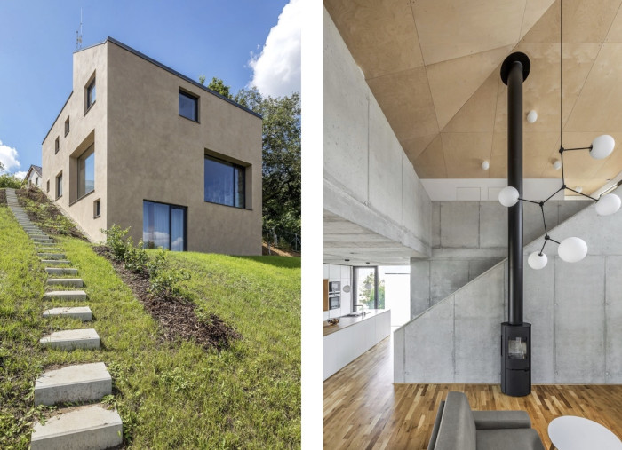 Dům ve Zlíně dokazuje, že i na svahu může být pohodlný dům se snadným přístupem na zahradu.