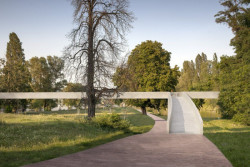 Vítězný návrh soutěže na lávku Holešovice-Karlín,zákres Štvanice, Marek Blank, Petr Tej