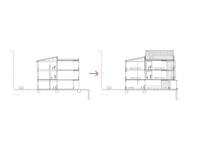 Škola v Barceloně od Harquitectes, půdorys