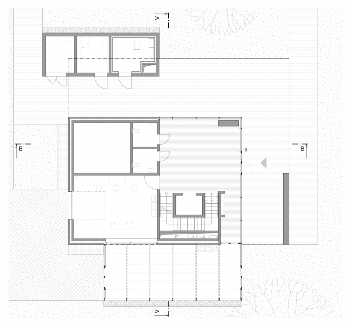 atelier-r, Přístavba laboratoří a počítačového centra CzechGlobe, půdorys 1. NP – foto
