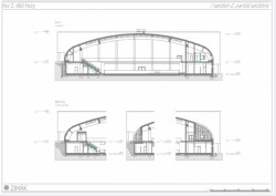 Zimní stadion v Teplicích, MISE a SIAL Architekti a inženýři, řezy 2