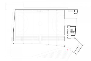 Sportovní hala Kuřim, CUBOID architekti, půdorys 1 NP
