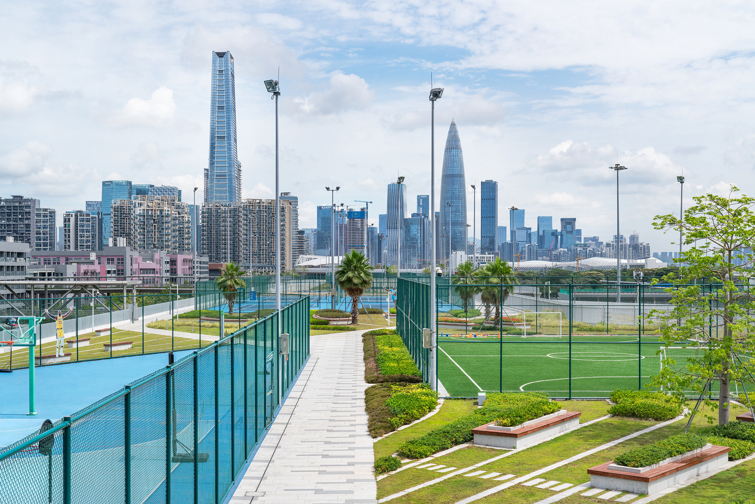 Park od studia Crossboundaries v čínském Šen-čenu