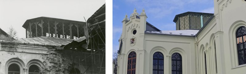 Jízdárna Světce, JV nároží, stav z roku 2000 a 2025