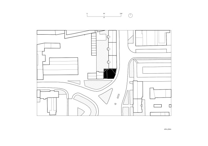 Bytový dům s lofty a bleskem v Brně, Chybik + Kristof Architects & Urban Designers, situace