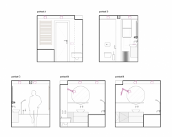 Formafatal, A&G byt Vinohrady, bílá koupelna, pohledy – foto