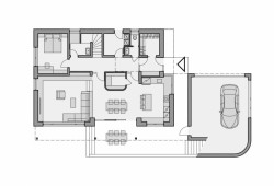 Rodinný dům v Černošicích, půdorys 1np, Air Ateliér