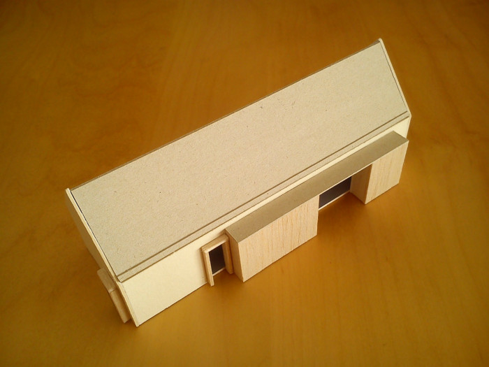 Dřevěný dům Lučatín, Jaro Krobot architekt, model