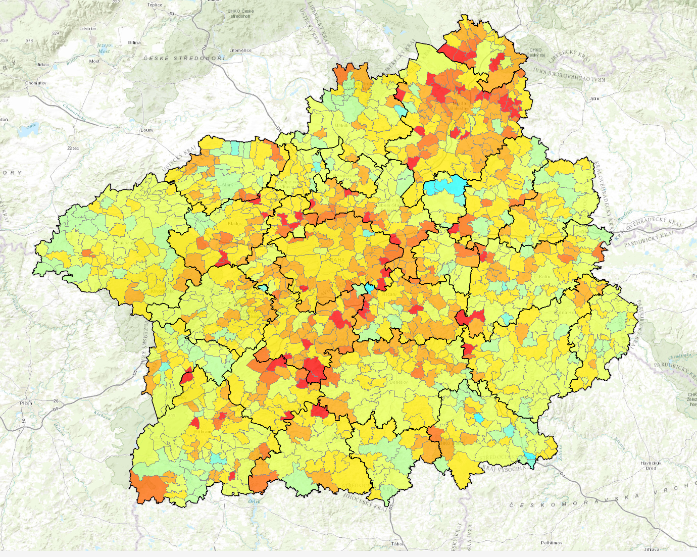 Obr. 3: O den později je již vidět, že lidé v&nbsp;okrese Mladá Boleslav zůstávají doma.&nbsp;