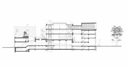 Prostory pro design a módní návrhářství MAD Brussels, ROTOR a V+, řez