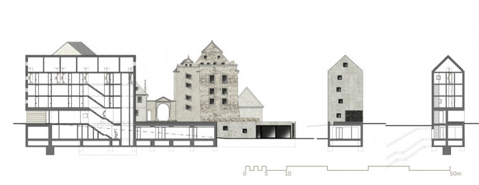 Jiří Gulbis, Kulturní okrsek města Úštěk, řez hotelem - foto