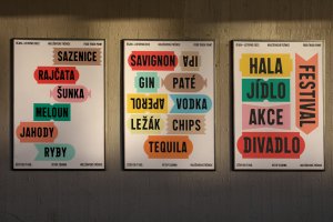 Aplikace modulárního systému s písmem Animo na plakátech