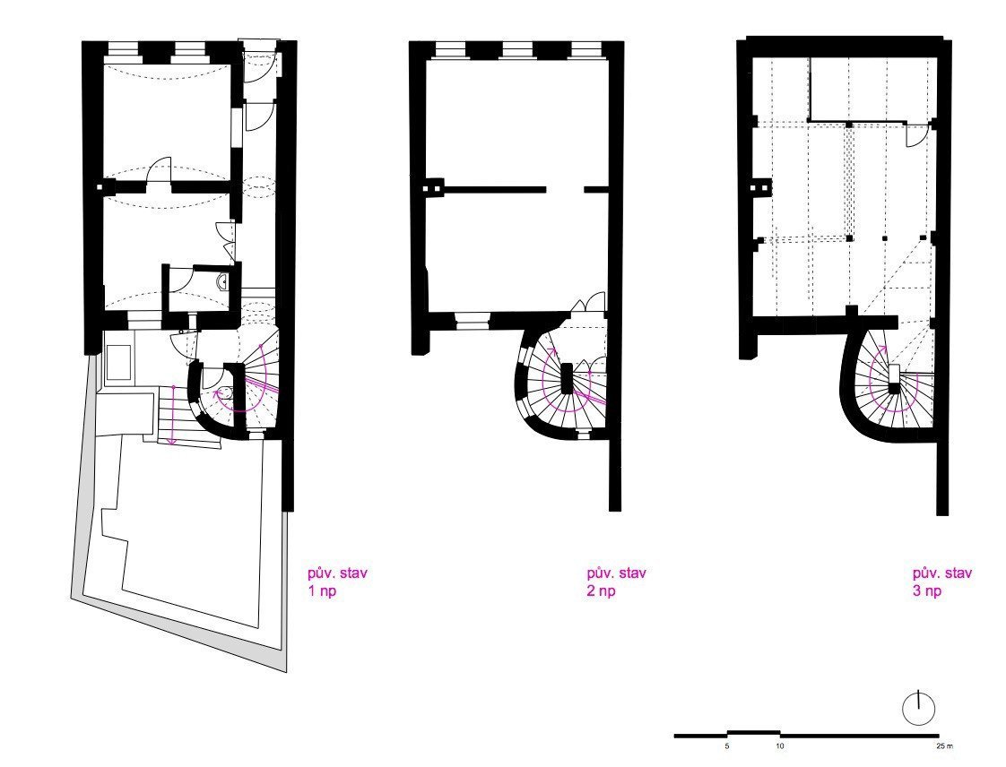 RK17, BY architekti, půdorysy původního stavu