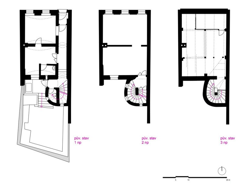 RK17, BY architekti, půdorysy původního stavu