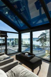 Zimní zahrada v soukromém domě v Oslu, skleněné výplně se zbarvením, Glassteam AS