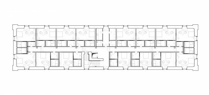 Hotel Lotrinský, EA architekti, půdorys 3 NP