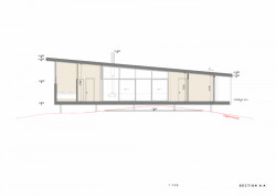 Víkendový dům Kangaroo Island, Prodesi / Pavel Horák, Hana Bartoňová, řez A-A