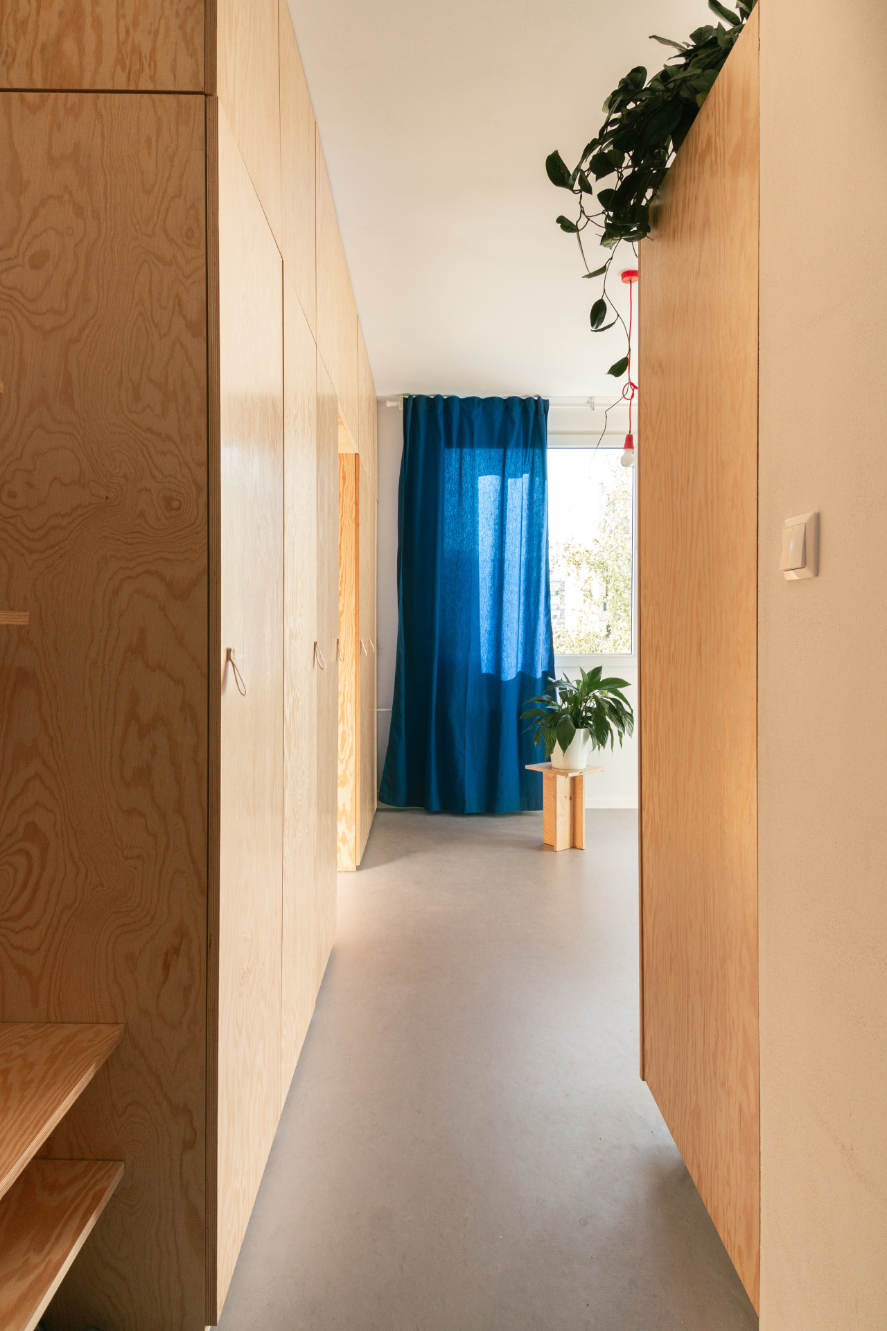 ...anebo modrý závěs (Rekonstrukce 1+1 v paneláku; Tereza Machačová)