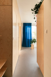 ...anebo modrý závěs (Rekonstrukce 1+1 v paneláku; Tereza Machačová)