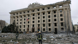 Budova státní správy se v průběhu války stala cílem bombardování.