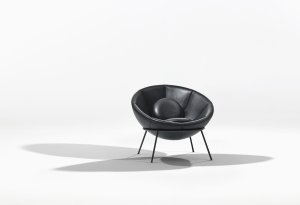 Bowl Chair v černé kůži