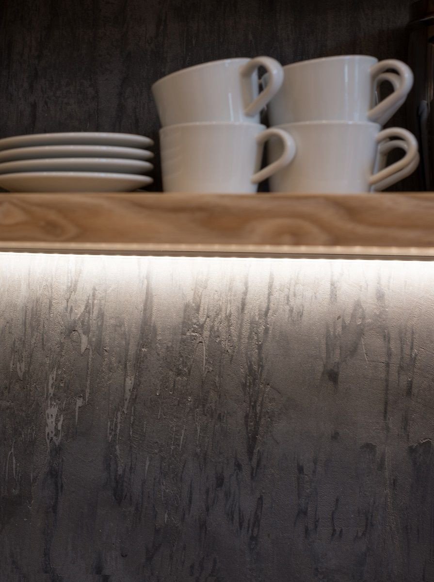 Monogram espresso bar, studio AEIOU