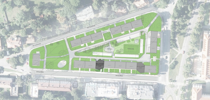 Bytový dům Mydlářka, situace, Doležel Architekti