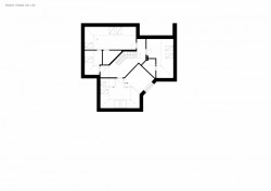 Přestavba rodinného domu Hrusice, ateliér SAD, půdorys původní stav 2. NP