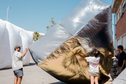 Účastníci workshopu "Catching the wind" tedy "chytání větru."
