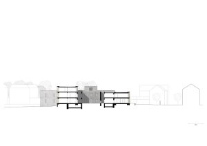 Jacoby Studios Headquarters, řez, David Chipperfield Architects