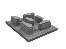 Bytové domy 4 Dvory, Malý Chmel, model