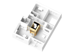 Rekonstrukce bytu v Praze-Bubenči, Papundekl architekti: Axonometrie