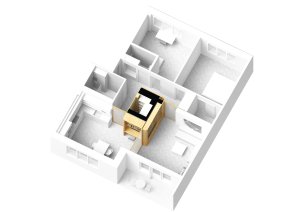 Rekonstrukce bytu v Praze-Bubenči, Papundekl architekti: Axonometrie