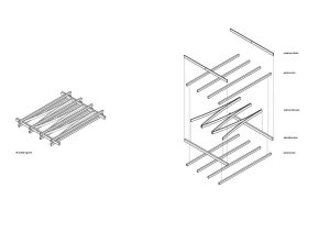 Supergola, diagram konstrukce střechy, [1:1] WORKSHOP